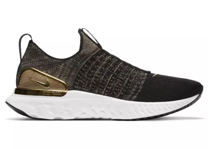 Nike React Phantom Run Flyknit Premium Black Metallic Gold (W)