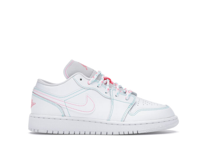 Air Jordan 1 Low White Green Pink (GS)