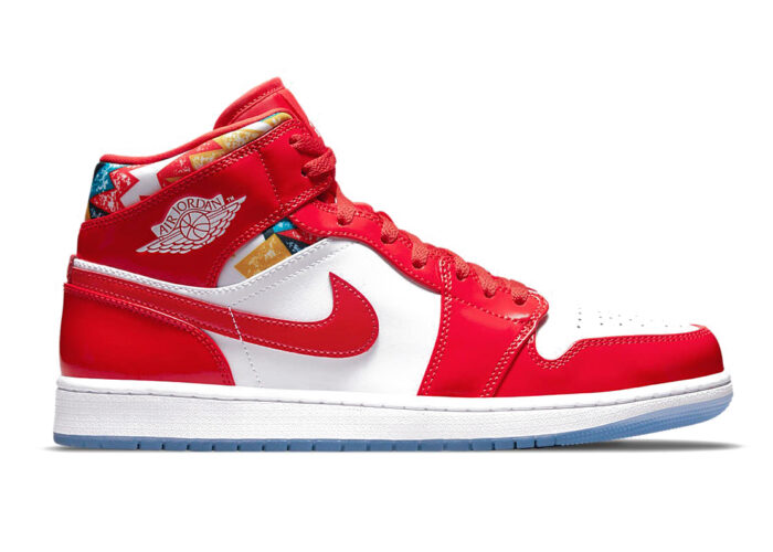 Air Jordan 1 Mid Barcelona Sweater Red Patent