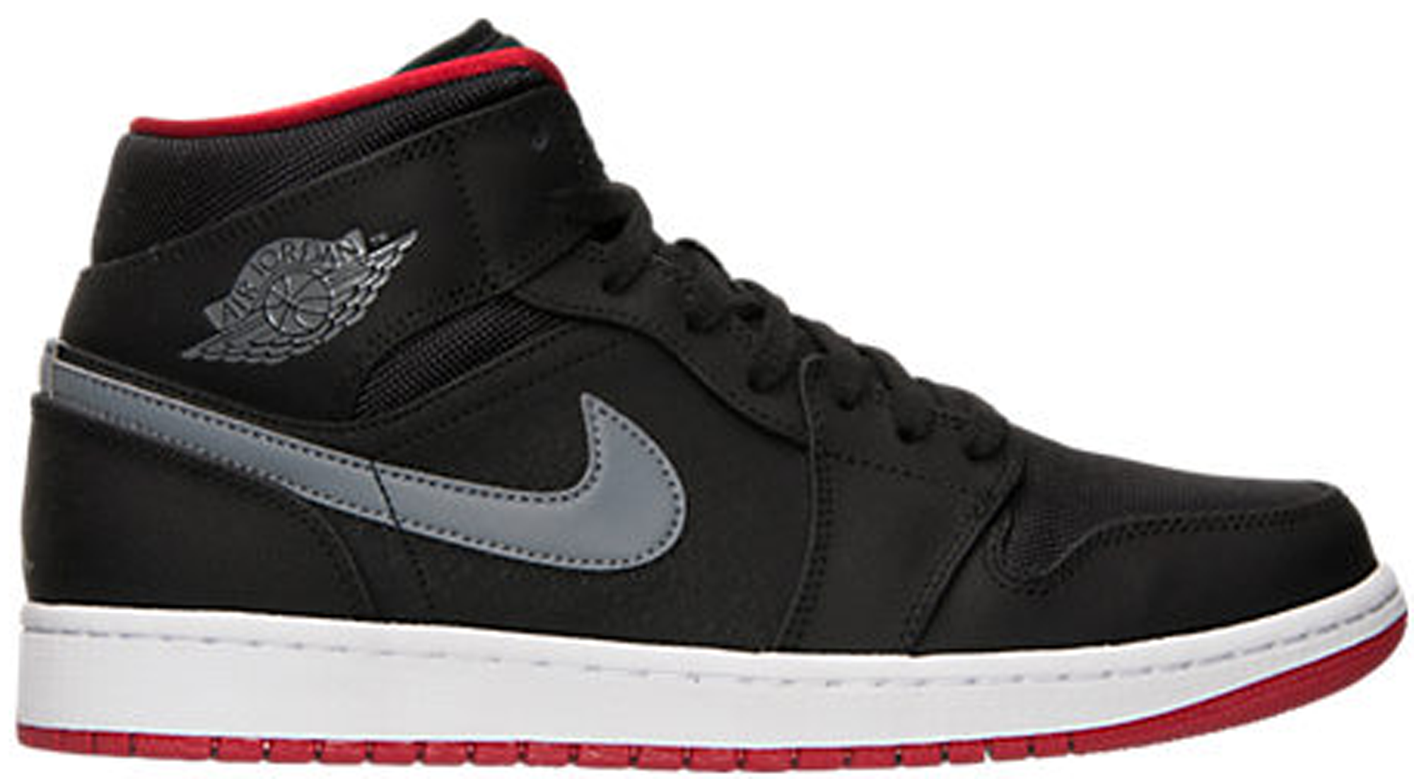 Air Jordan 1 Mid Black Cool Grey Gym Red 554724 004
