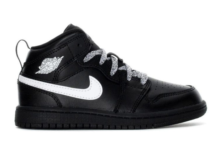 Air Jordan 1 Mid Black White Speckle (PS)