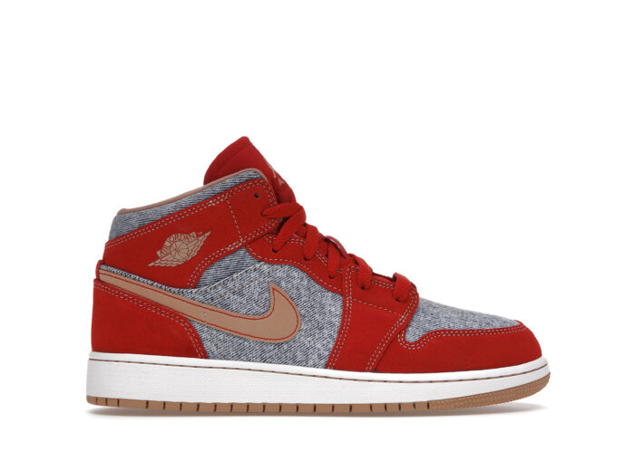 Air Jordan 1 Mid Denim Red (GS)
