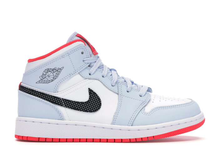 Air Jordan 1 Mid Half Blue Polka Dot Swoosh (GS)
