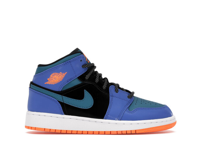 Air Jordan 1 Mid Racer Blue Green Abyss (GS)