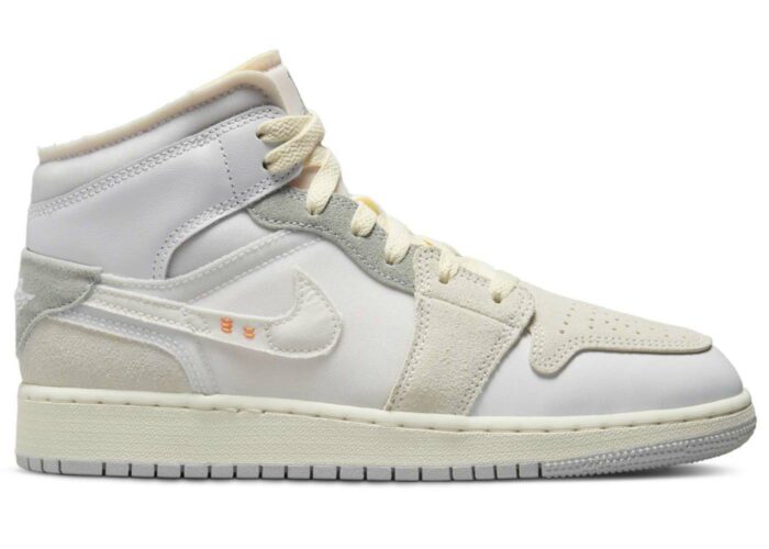 Air Jordan 1 Mid SE Craft Inside Out White Grey (GS)