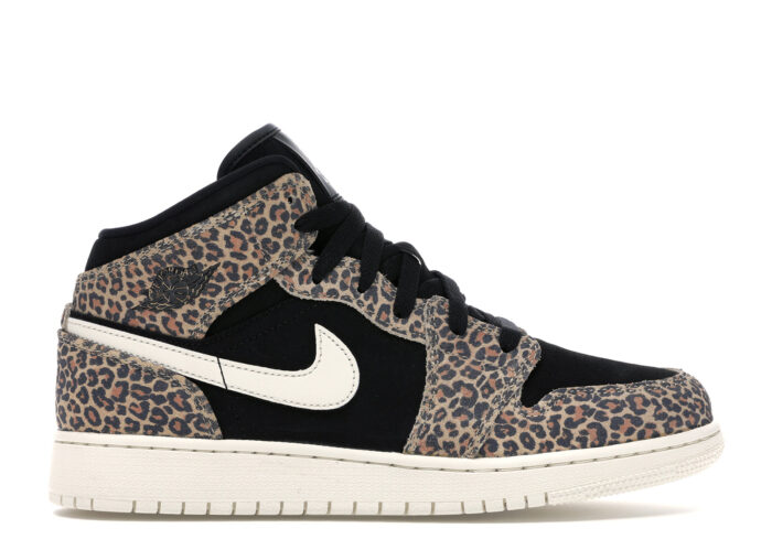 Air Jordan 1 Mid SE Leopard (GS)
