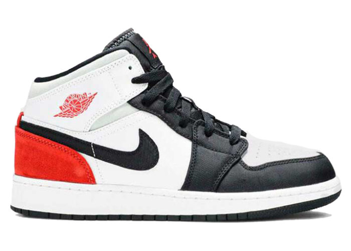 Air Jordan 1 Mid SE White Black Red Spruce (PS)