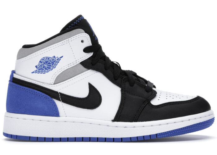 Air Jordan 1 Mid SE White Black Royal (GS)