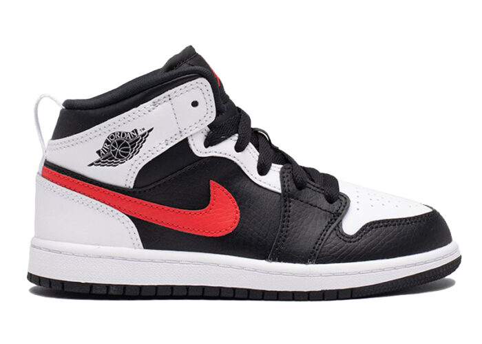 Air Jordan 1 Mid White Black Chile Red (PS)