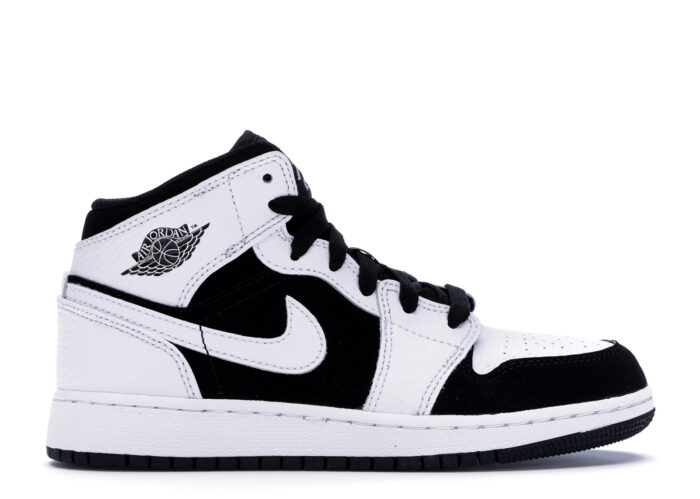 Air Jordan 1 Mid White Black (GS)