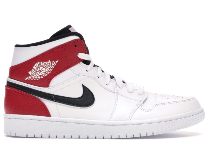 Air Jordan 1 Mid White Black Gym Red