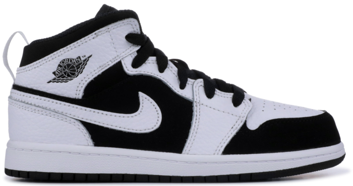 Air Jordan 1 Mid White Black (PS)
