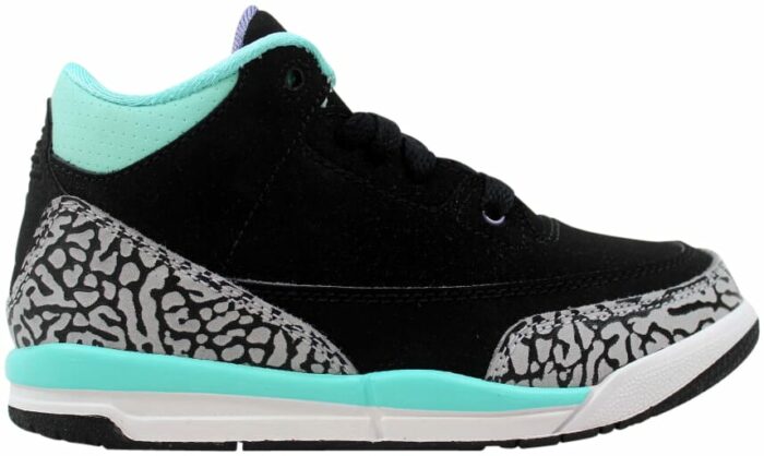 Air Jordan 3 Retro Black Iron Purple Bleached Turquoise (PS)