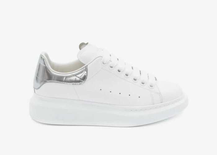 Alexander McQueen Oversized White Silver Croco (W)