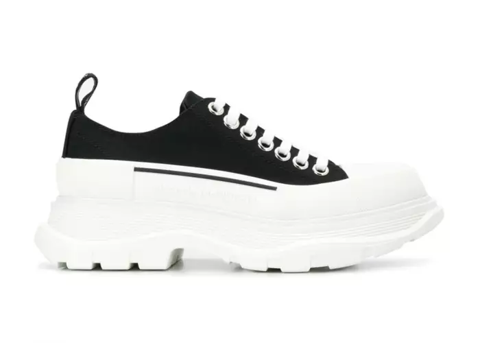 Alexander McQueen Tread Slick Low Lace Up Black White