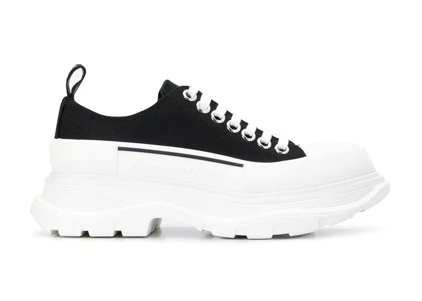 Alexander McQueen Tread Slick Low Lace Up Black White