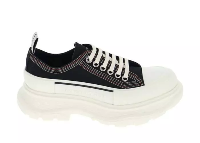 Alexander McQueen Tread Slick Lace Up Boot Denim Black (W)