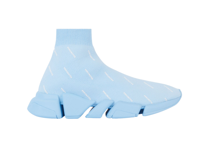 Balenciaga All Over Logo Speed 2.0 Light Blue (W)