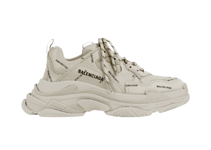 Balenciaga All Over Logo Triple S Beige (W)