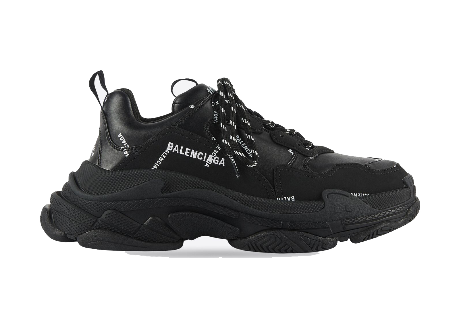 Balenciaga All Over Logo Triple S Black (W)