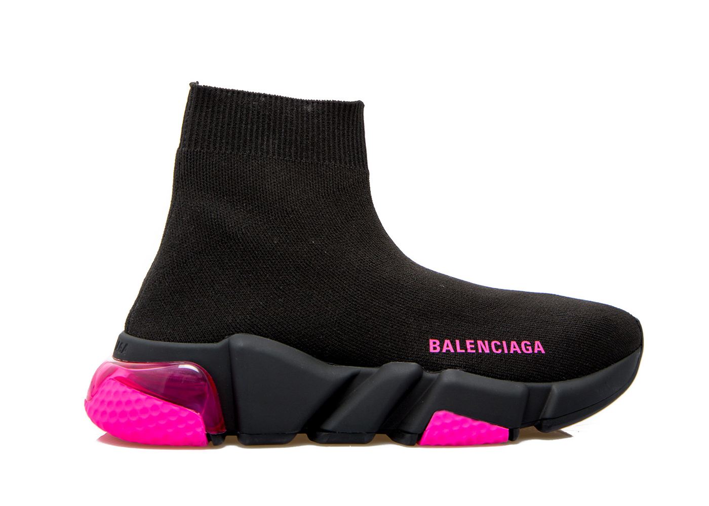 Balenciaga Speed Trainer Clear Sole Black Fluo Pink (W