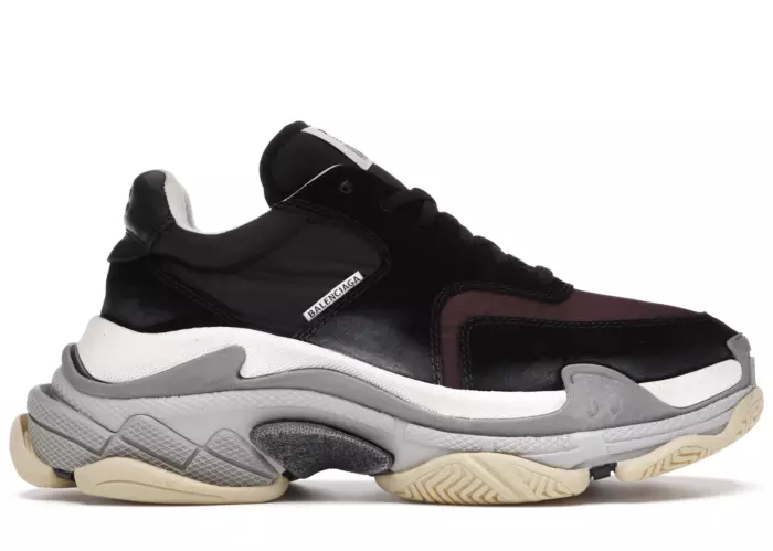 Balenciaga Triple S Black Burgundy