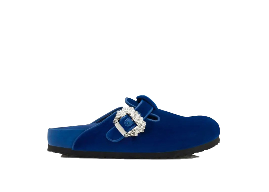 Birkenstock Boston Manolo Blahnik Royal Blue Velvet 122 2134 0001