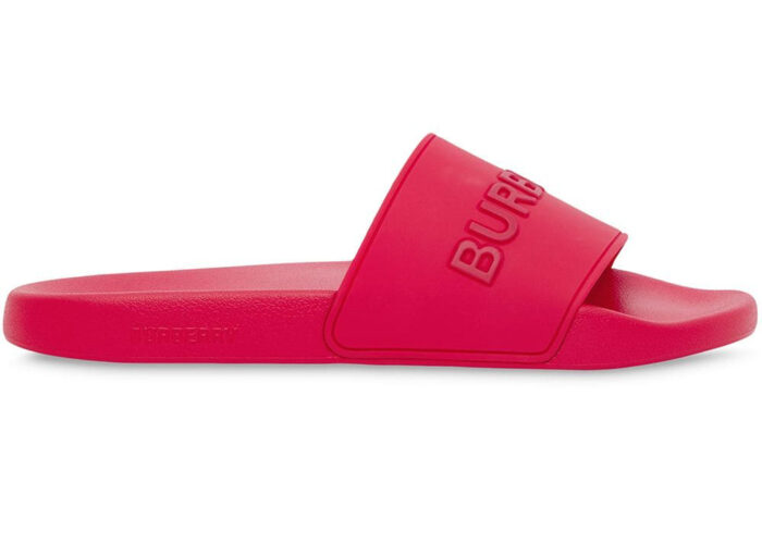 Burberry Embossed Logo Slides Bright Red