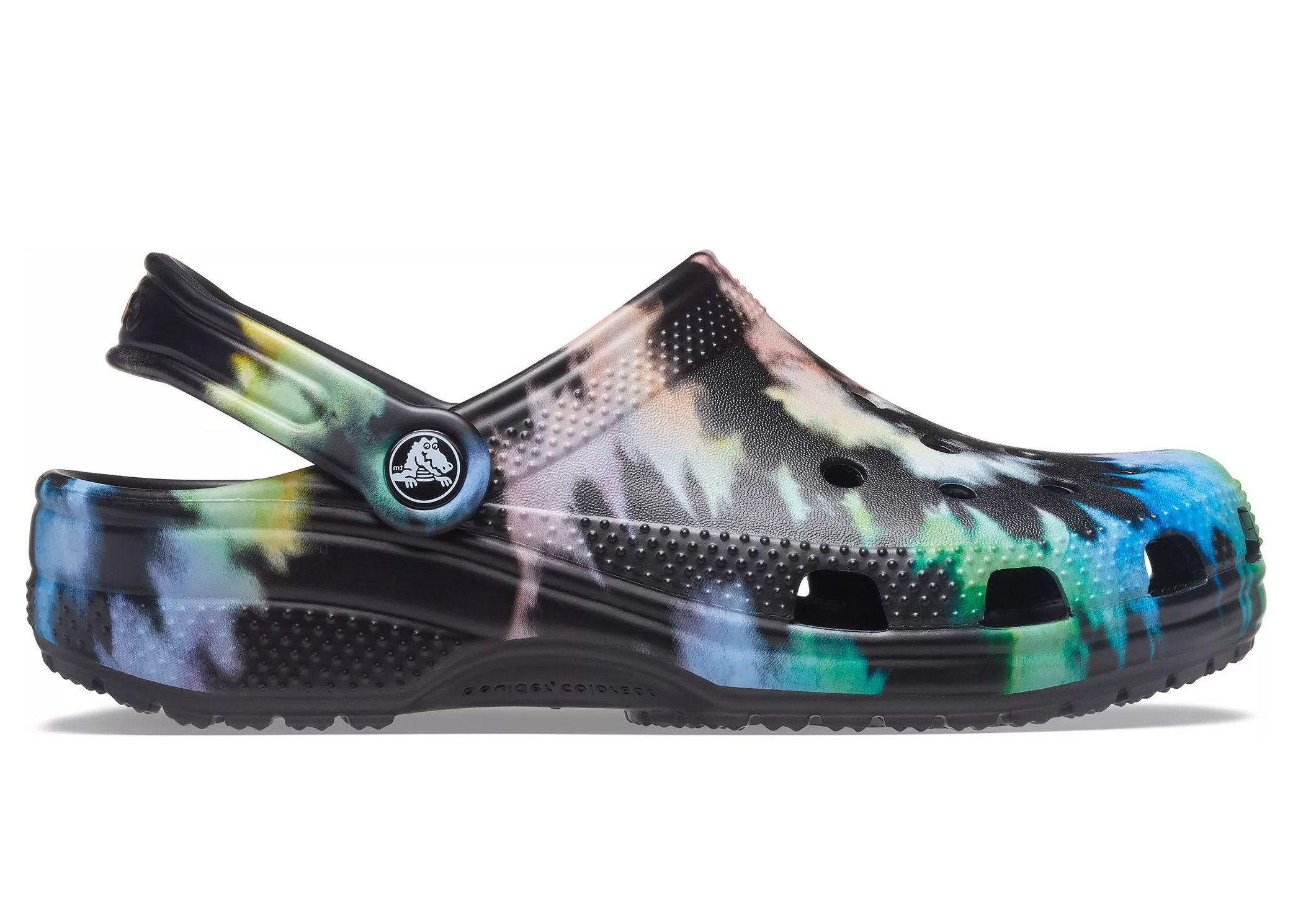 tie dye black crocs