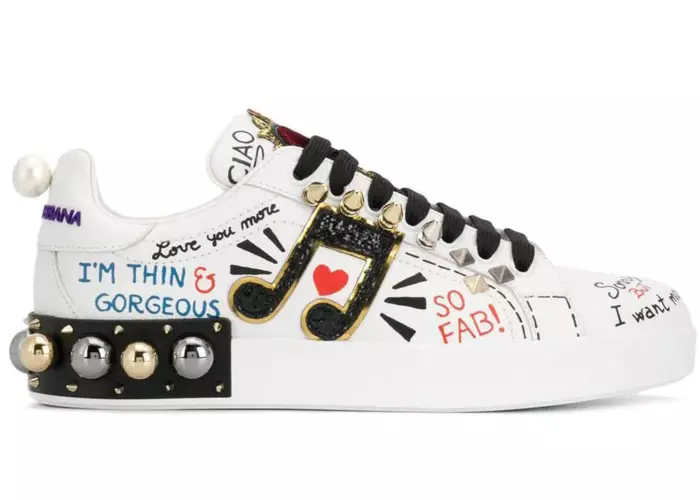 Dolce & Gabbana Portofino Applique White Music Note (W)