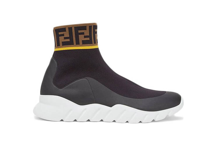 Fendi Tech Fabric High Top Black Brown
