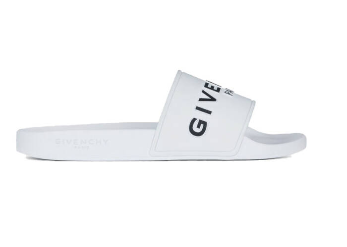 Givenchy Paris Flat Sandals White Black