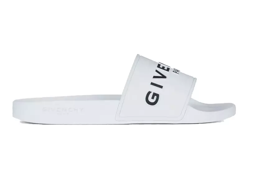 Givenchy Paris Flat Sandals White Black