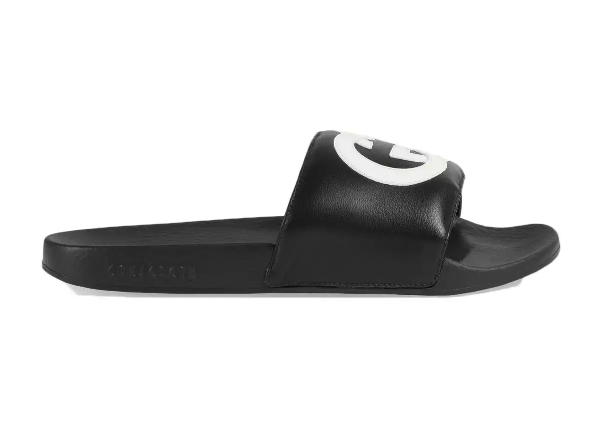 Gucci Slide Interlocking G Leather Black