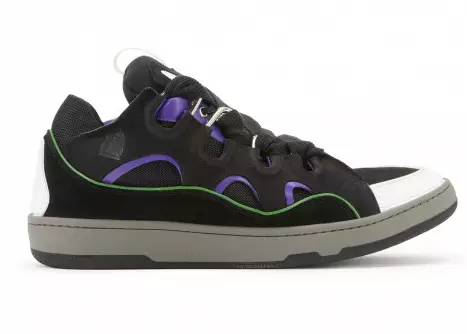 Lanvin Leather Curb Black Purple