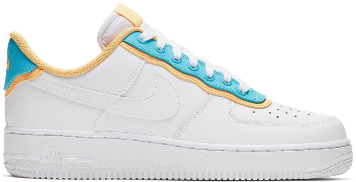 Nike Air Force 1 Low SE White Light Blue Fury Topaz Gold (W)