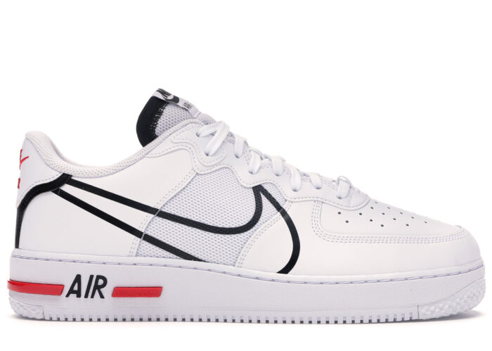 Nike Air Force 1 React White Black Red
