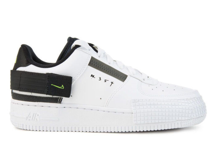 Nike Air Force 1 Low Type White Black Volt (GS)