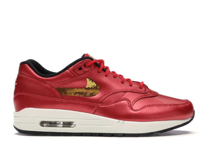 Nike Air Max 1 Red Gold Sequin (W)