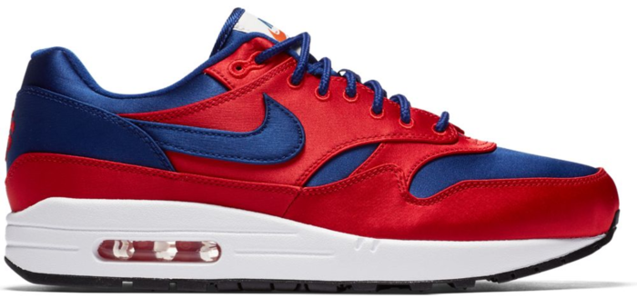 Nike Air Max 1 Satin University Red Deep Royal Blue
