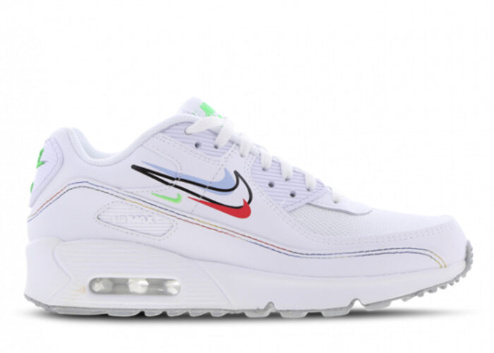 Nike Air Max 90 Multi Swoosh White (GS)