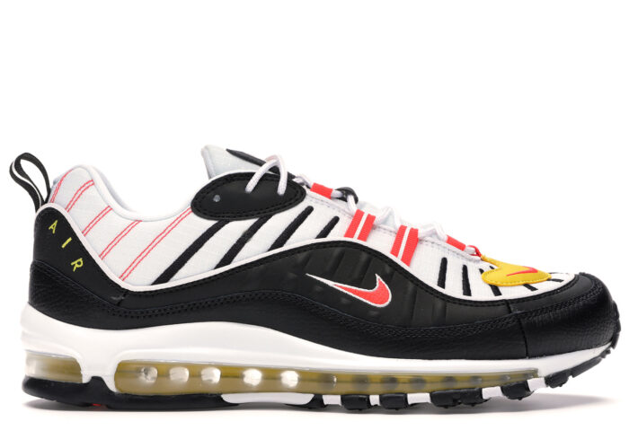 Nike Air Max 98 Black White Yellow Crimson