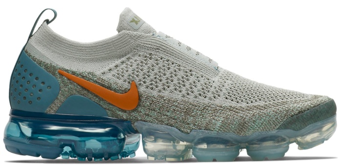 Nike Air VaporMax Moc 2 Light Silver Campfire Orange Celestial Teal (W)