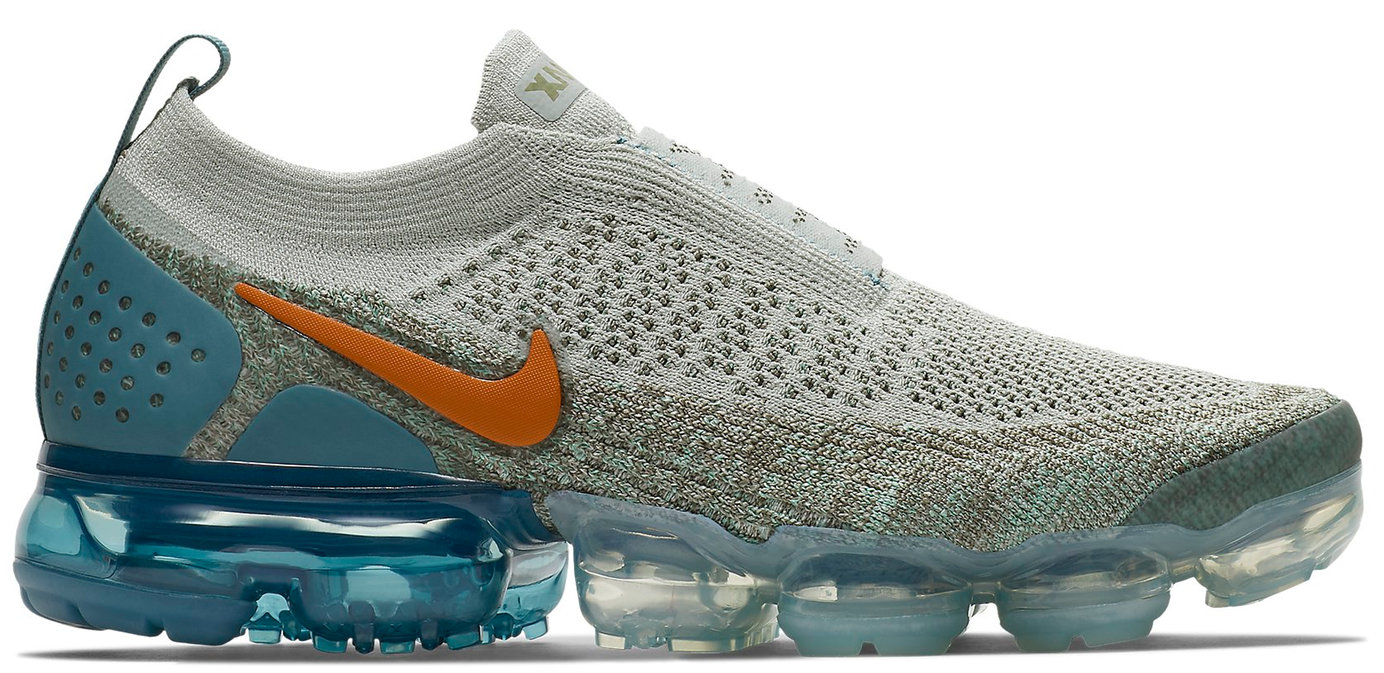 Nike Air VaporMax Moc 2 Light Silver Campfire Orange Celestial Teal (W)