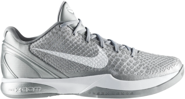 Nike Kobe 6 Metallic Silver Metallic Silver White