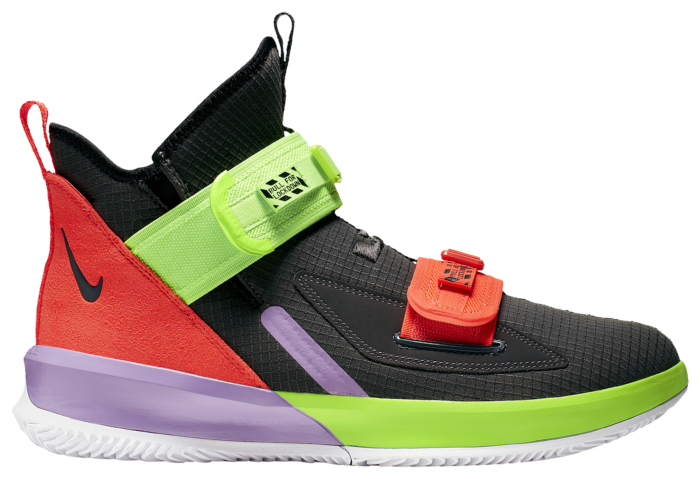 Nike LeBron Soldier 13 Thunder Grey Bright Crimson Electric Green
