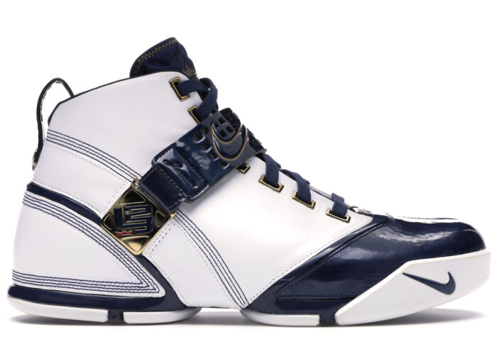 Nike LeBron 5 White Navy Metallic Gold