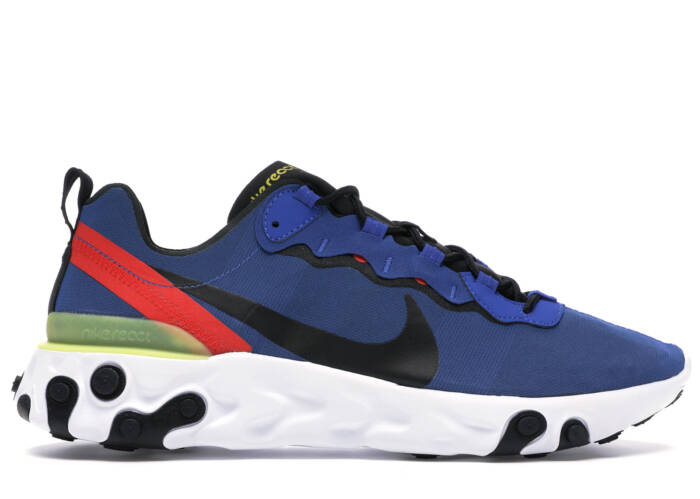 Nike React Element 55 Game Royal Dynamic Yellow Habanero Red