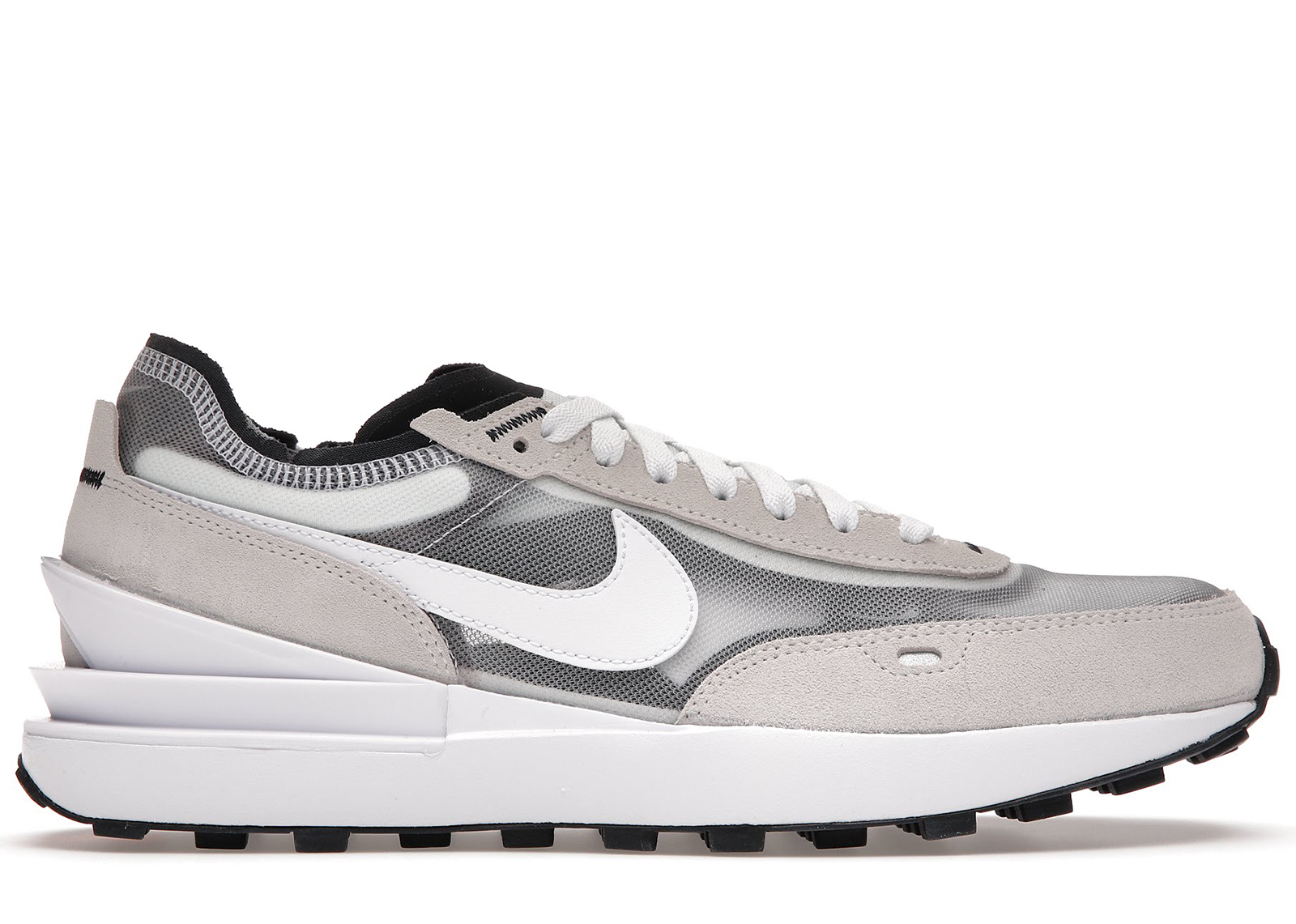 nike waffle all white