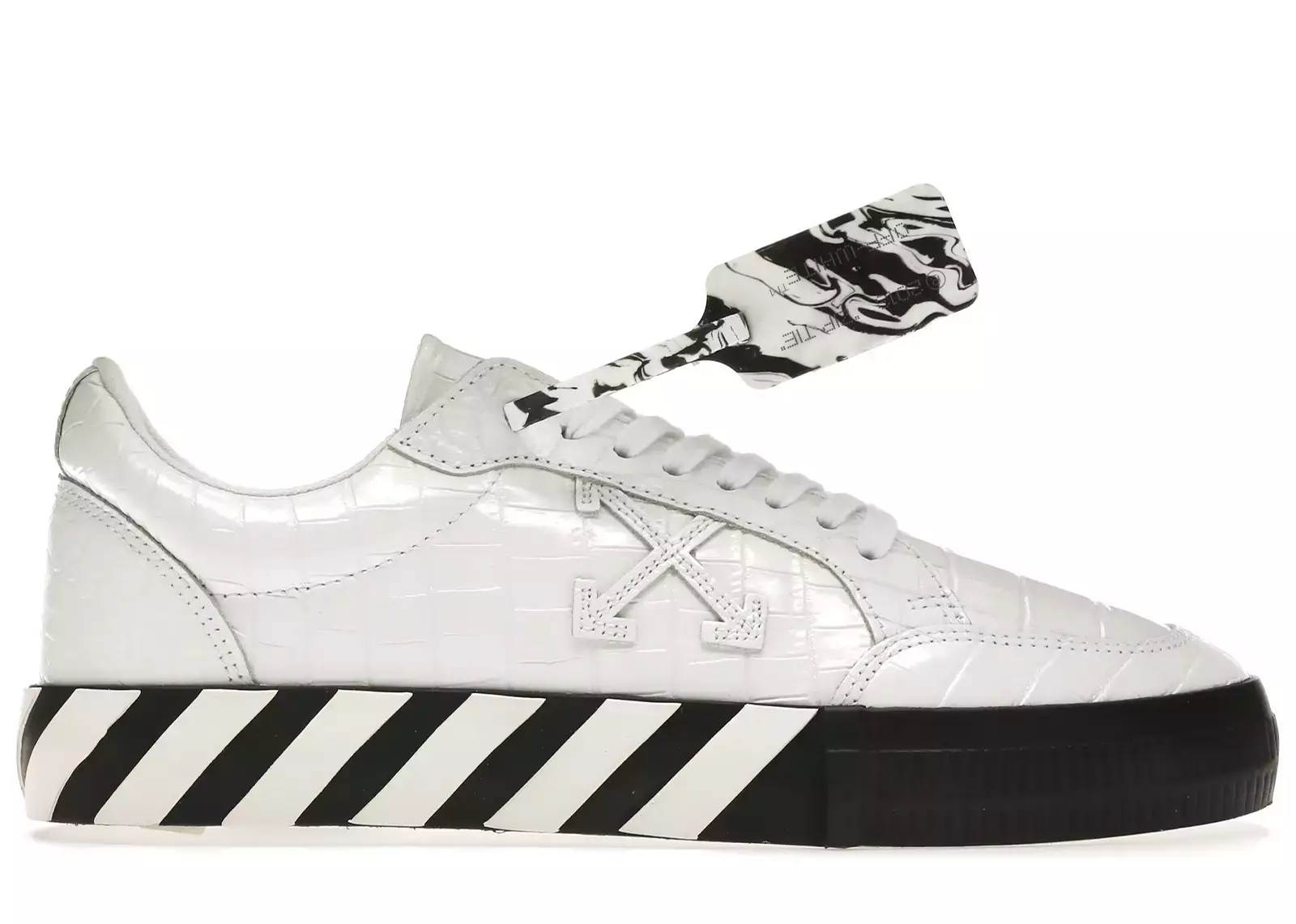 OFF-WHITE Vulc Low Croco Leather White Black